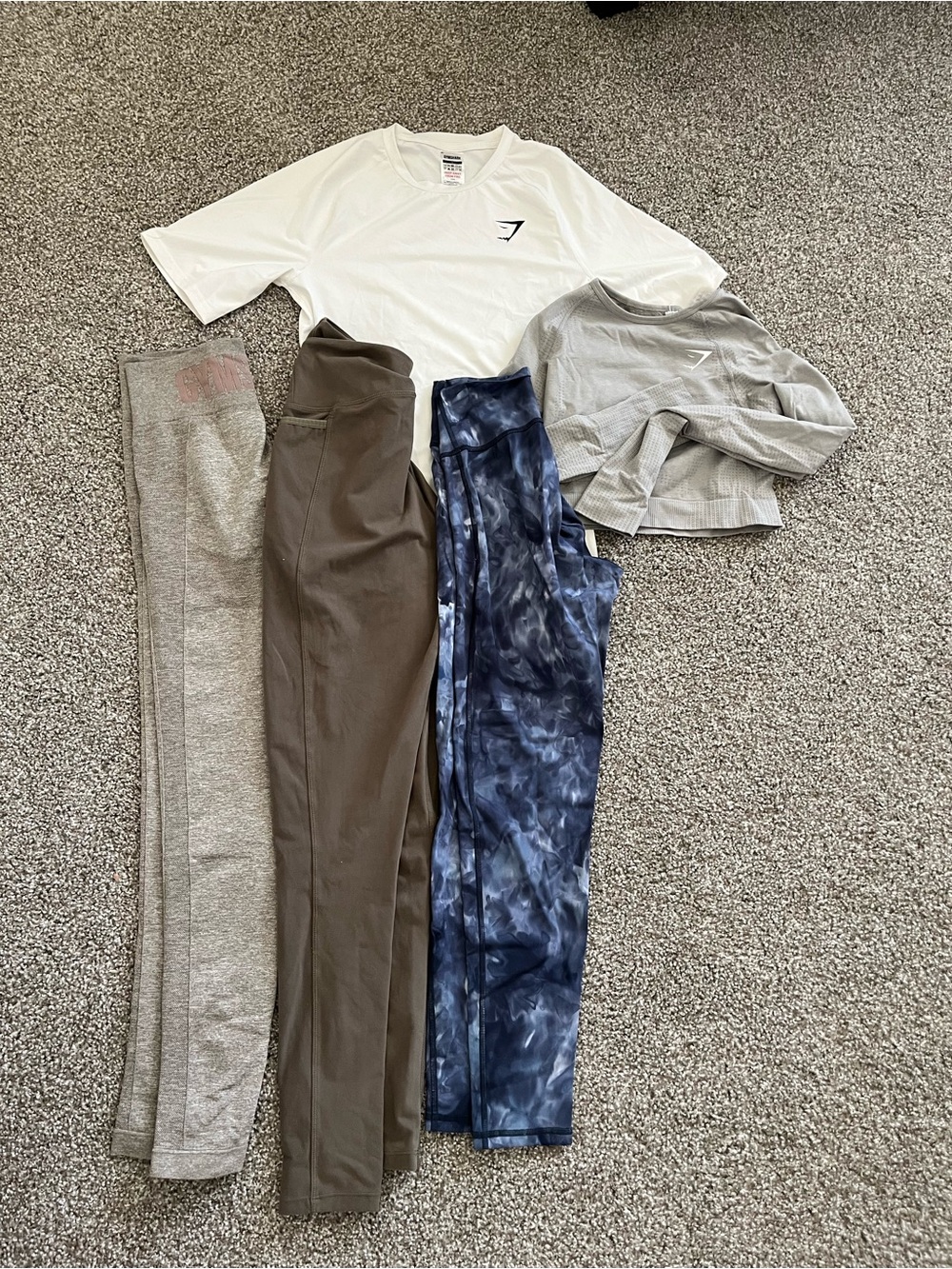Gymshark Bundle Two Tops and Three Leggings